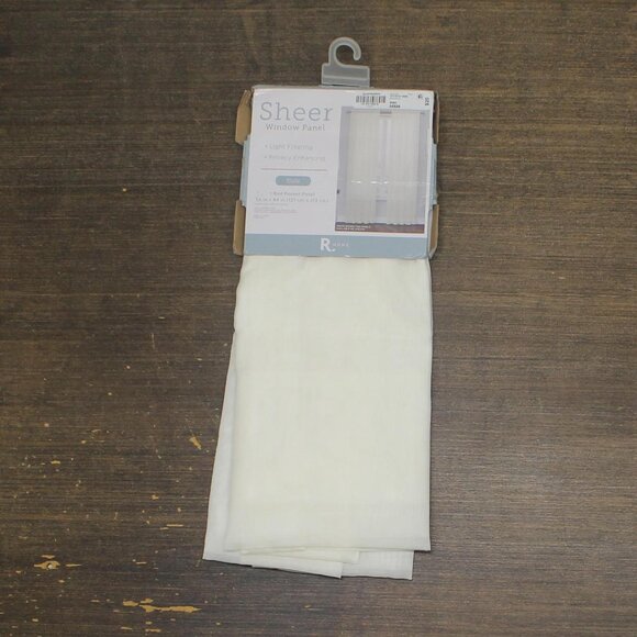 NEW Regal Home Voile Rod Pocket Sheer Single Curtain Panel Ivory Off White 54x84 - Picture 3 of 7